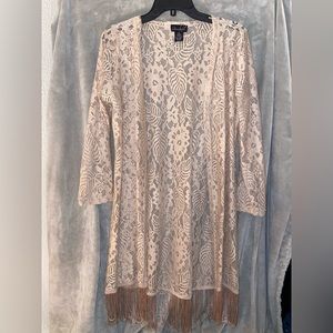 Lace Cardigan with Fringe